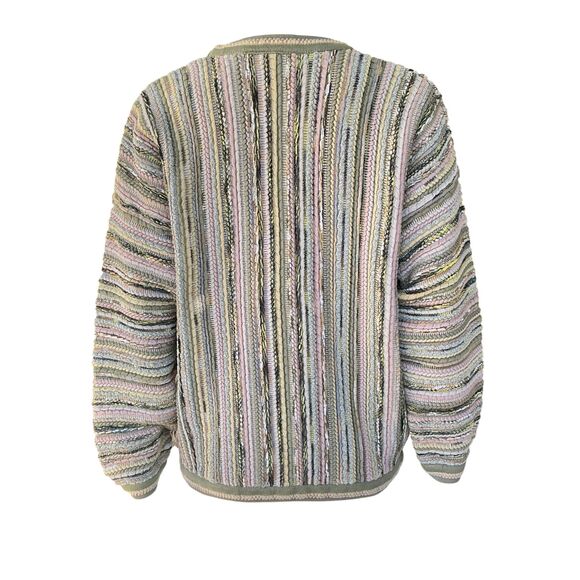 VTG Tundra Canada Sweater Women's sz L Stripe 3D Knit Cosby Coogi Biggie Hip Hop - Picture 11 of 11